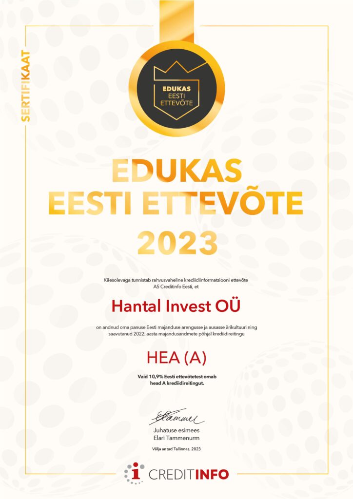 Hantal Invest OÜ Edukas ettevõte 2023